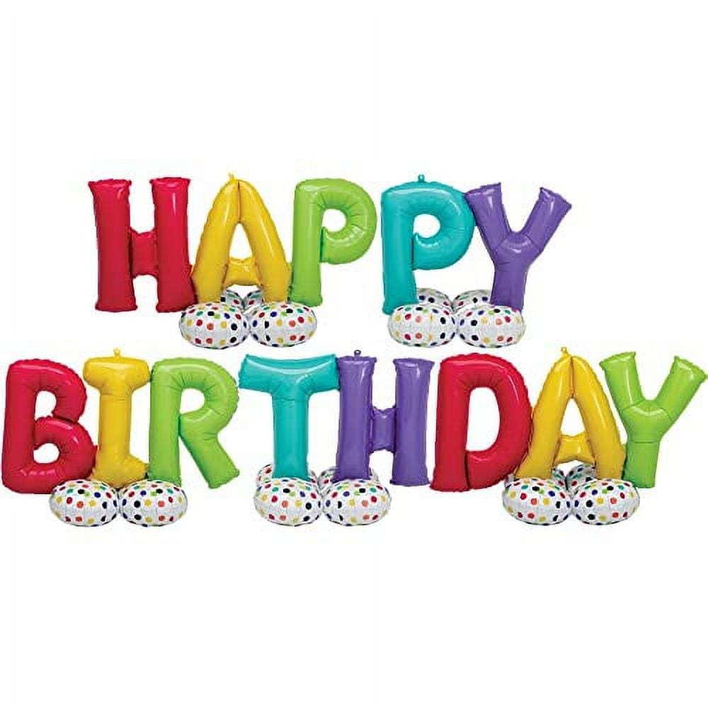 208 inch Happy Birthday Deluxe Airloonz Anagram Foil Mylar Balloon - Party Supplies Decorations