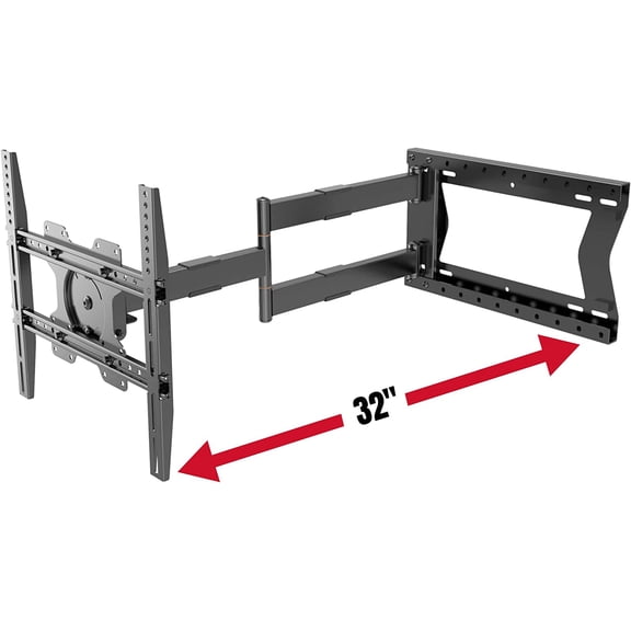 2080 Long Arm TV Wall Mount for 32-75'' Screens, Extension 32'', Heavy-Duty Max 88 lbs - Full Motion, Tilting & Swiveling, Max VESA 400x400