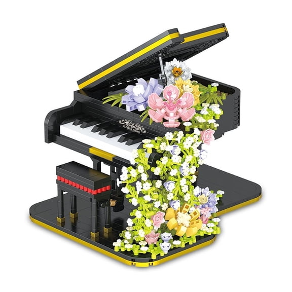 2080-Piece Floral Piano Bouquet Building Blocks Set - Artistic Decorative Model, Perfect For Birthday & Holiday Gifts, Versatile Home Decor Collectible