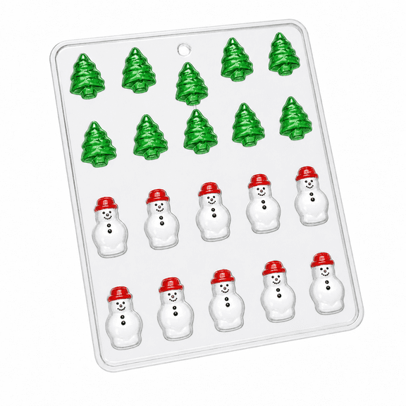 Candy Molds N More 20-Cavity Christmas Plastic Chocolate Candy Mold, (2081)