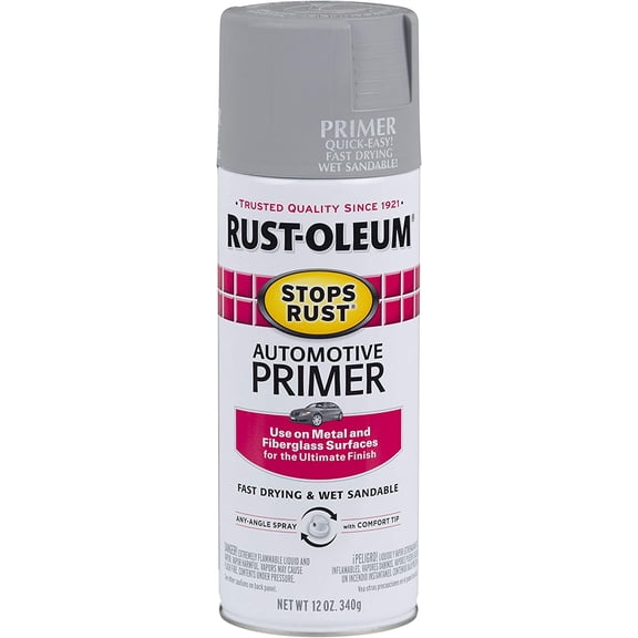 2081830 Stops Rust Automotive Primer Spray, 12 oz, Flat Light Gray