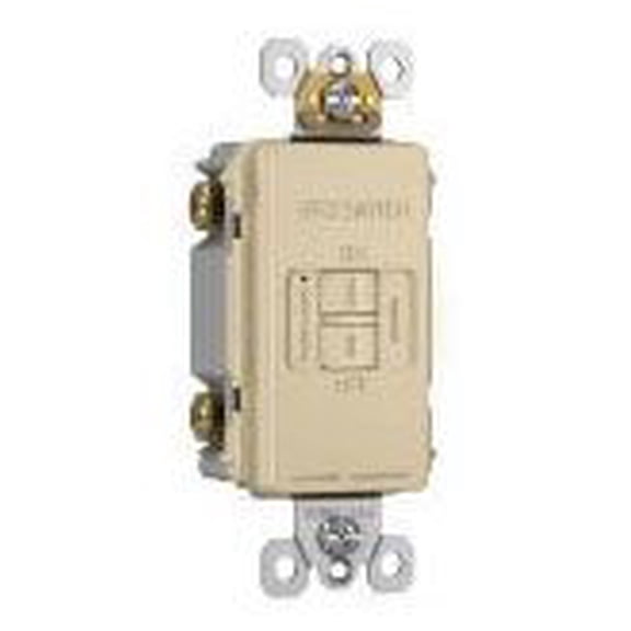 2087I 2085i (old#) 20 amp feed thru gfi faceless ivory dead front self testing light qty 1