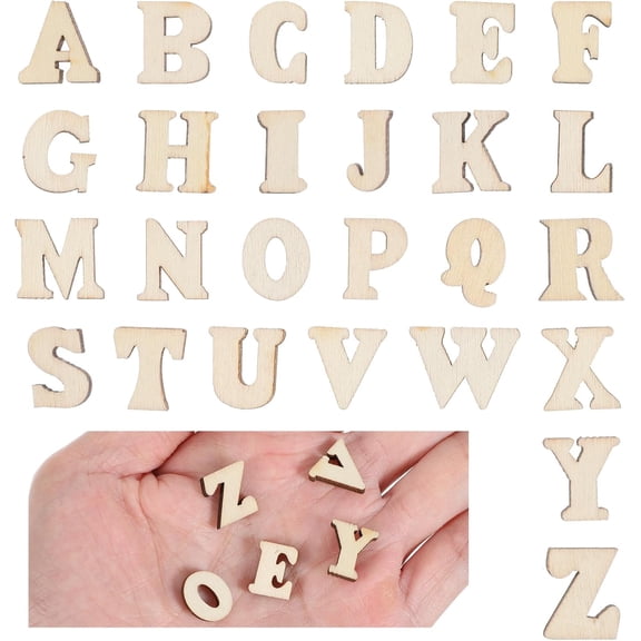 208PCS Small Wooden Letters, 0.5 Inch Unfinished Capital Wooden Letters for Crafts, Natural Wood DIY Painting for Home Decorations