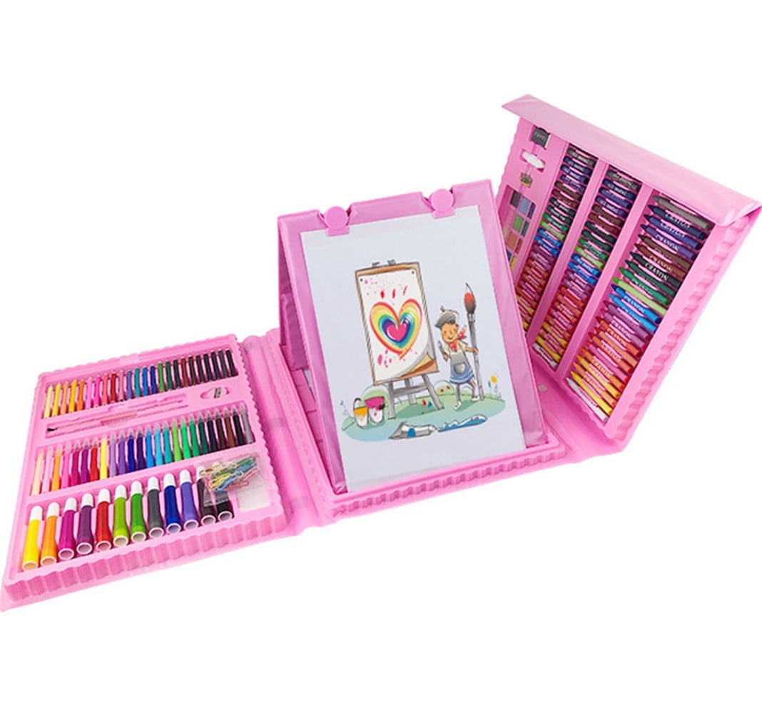 208Pcs Art Kit,Art Supplies Drawing Kits,Arts and Crafts Supplies for Kids, Beginners Art Set Gifts for Teen Girls Boys 3-12, Art Set Case with Trifold Easel, Sketch Pad, Pastels, Crayons, Pencils