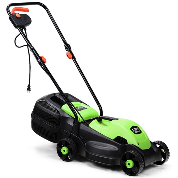 Seizeen 13-Inch Electric Lawn Mower, 10A Corded Lawn Mower with Dual Safety Switch, 3 Adjustable Cutting Heights, Lightweight 15.5 lbs, Foldable Handle & 8-Gallon Grass Bag