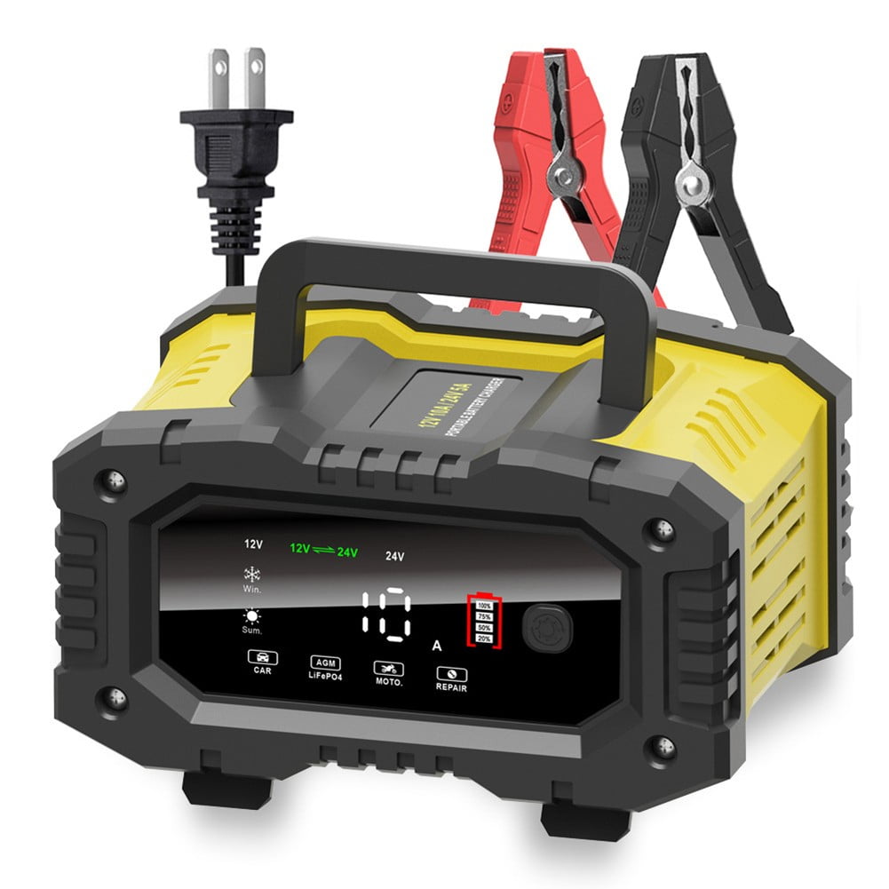 20A/10A Car Motorcycle Battery Charger 12V/24V Smart Charger Lithium For AGM