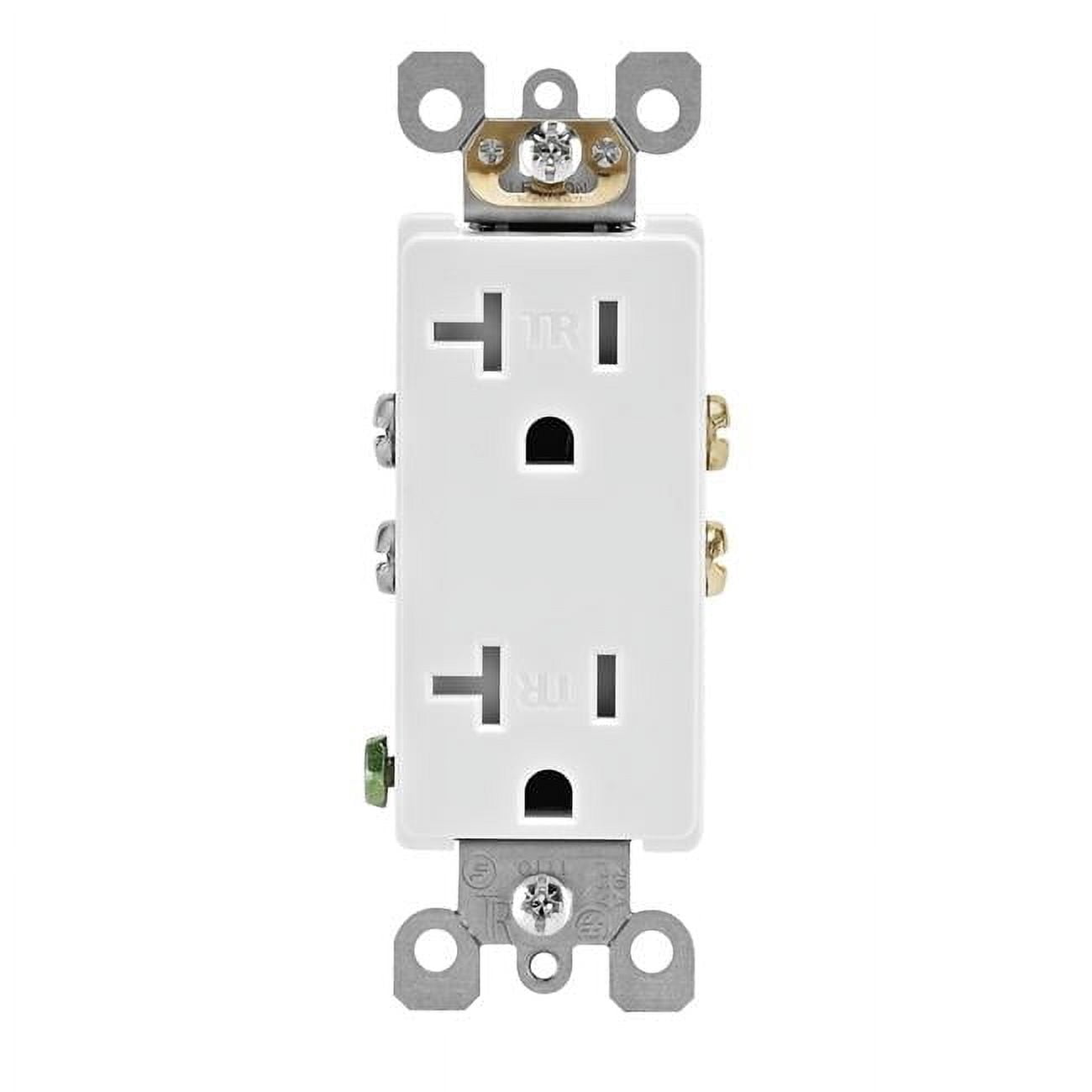 20A 125V Decora Tamper Resistant Outlets, White - 10 Count