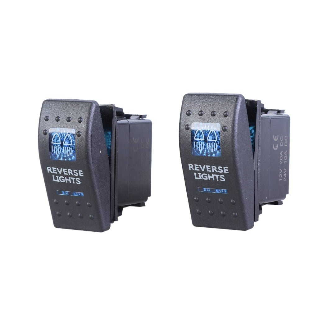 20A 12V Blue LED Light Rocker Switches 5 Pin 2 Position Rocker Toggle ...