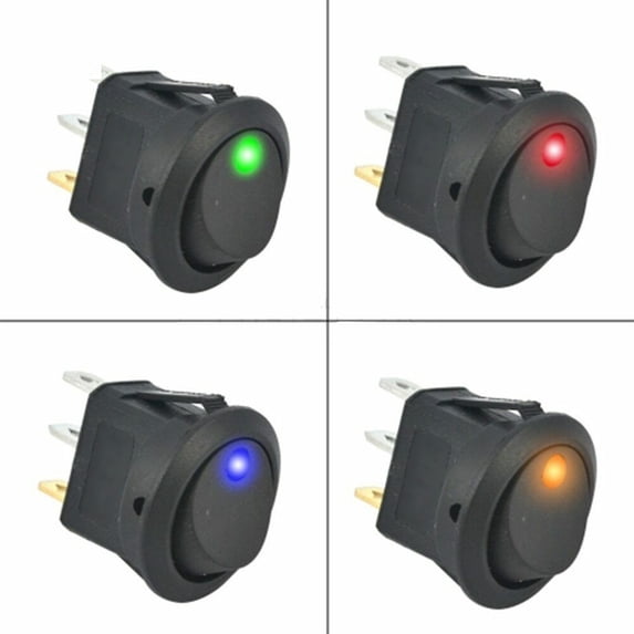 20A 12V Dc Rocker Switch Led Lighting Car and Boat Round On/Off Spst Switch Red