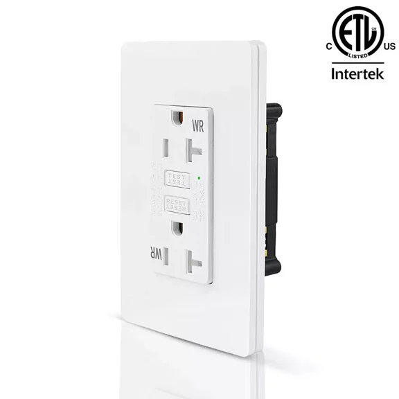 20A Amp 125Volt Gfci Gfi Slim Safety Outlet Receptacle Tr Wr W/Screwless Cover