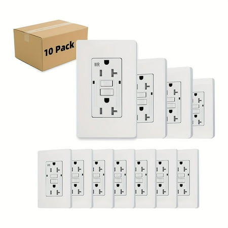 20A GFCI Outlet, Self-Testing Tamper Resistant Receptacle, ETL Listed Indoor/Outdoor Use for Bathroom Kitchen Garage, Easy Installation with LED Indicator, 125V 20 Amp