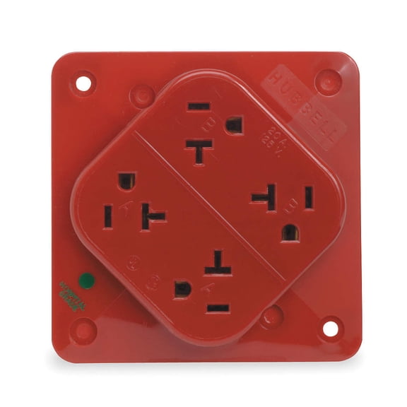 20A Hospital Grade Receptacle, Red; Tamper Resistant: No