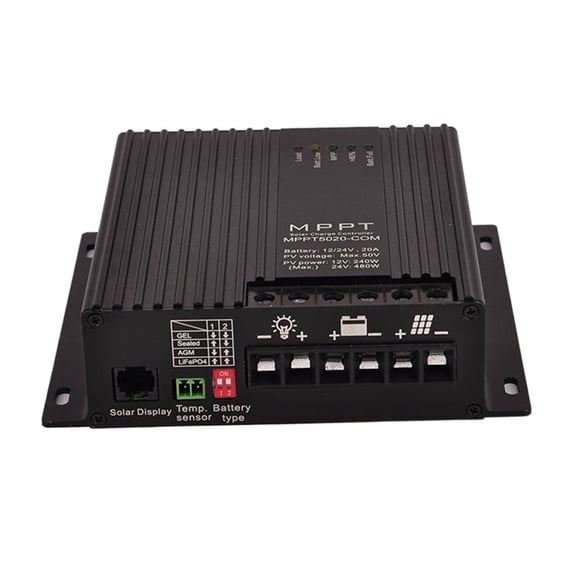 20A MPPT Solar Charge Controller 12V/24V Battery Charger Controller With 485 Communication Output Max PV Input Voltage 50V ,Install Anywhere You Want