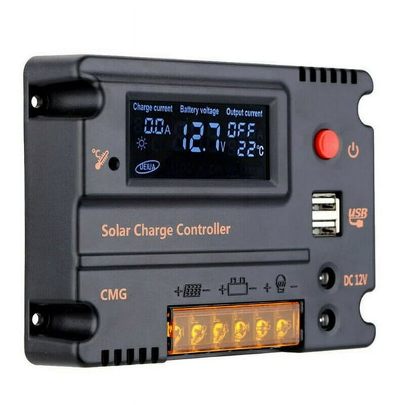20A Solar Charge Controller 12V/24V Solar Panel Battery Regulator Auto Switch SolarController Temperature Compensation