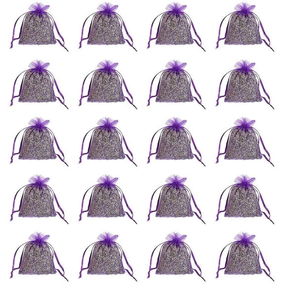 20Bags of Purple French Dried Lavender Sachets Craft Bag - Lavender Sachets Wedding Toss, Home Fragrance Sachets Drawers Dressers
