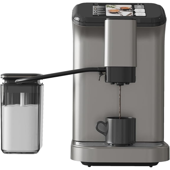 20Bar Dual Boiler Espresso Machine, Self-Cleaning Auto Coffee Maker with LCD Touch Control, Fast Heat-Up & Quiet Operation for Home, Office, Apartments, Parties (Grey)