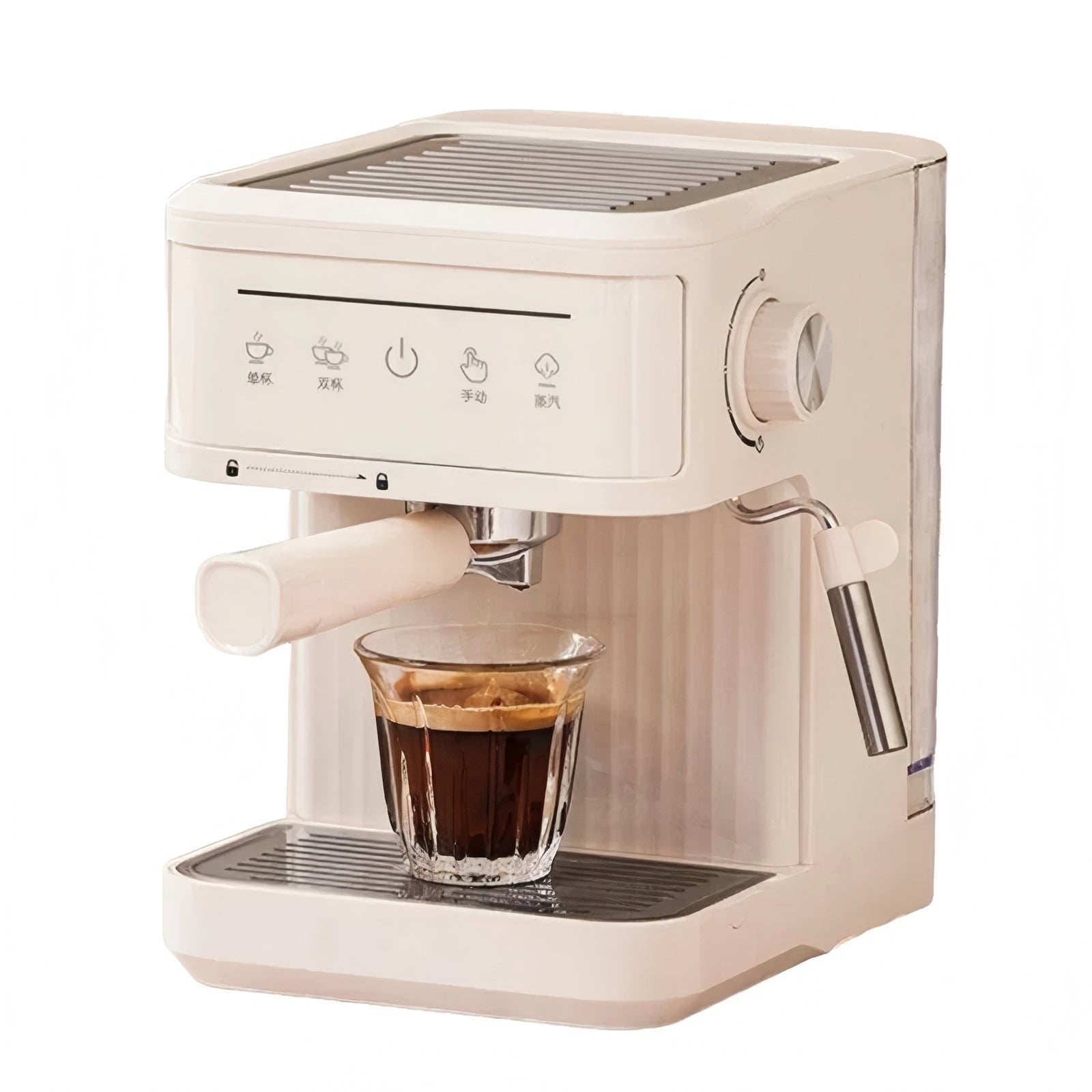 20Bar Espresso Coffee Machine - Semi-Automatic Cappuccino Maker with Milk Frother, Compact Home Coffee Brewer for Ground Coffee & Pods, 1350W Fast Heating