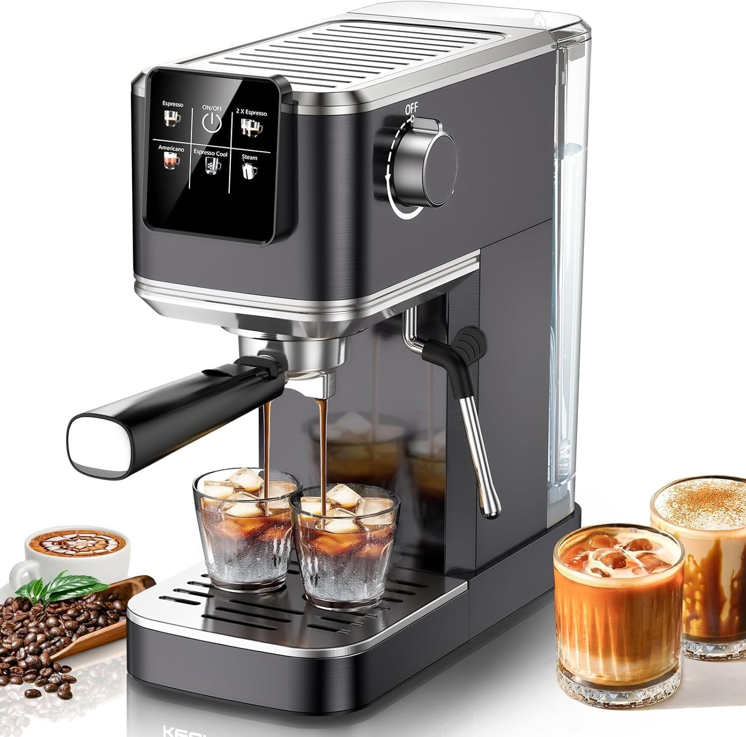 20Bar Espresso Machine with Rapid Cold Brew, Hot & Iced Coffee Machine ...