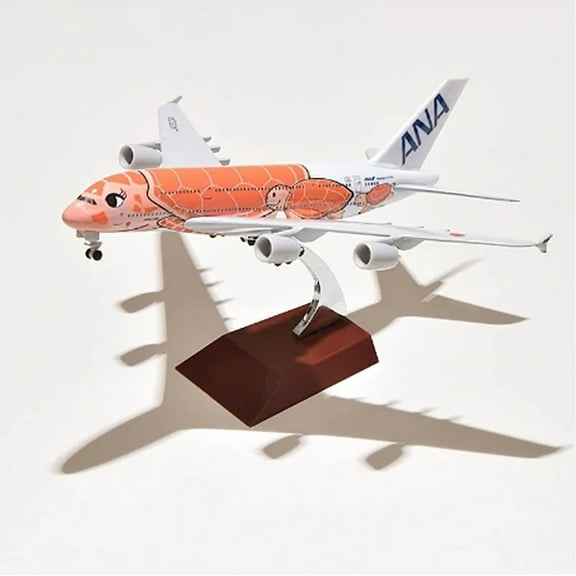 20CM A380 Cartoon Sea Turtle Airlines Plane Model Alloy Metal Diecast Airplanes Japan Air ANA Airbus A380 Model Planes