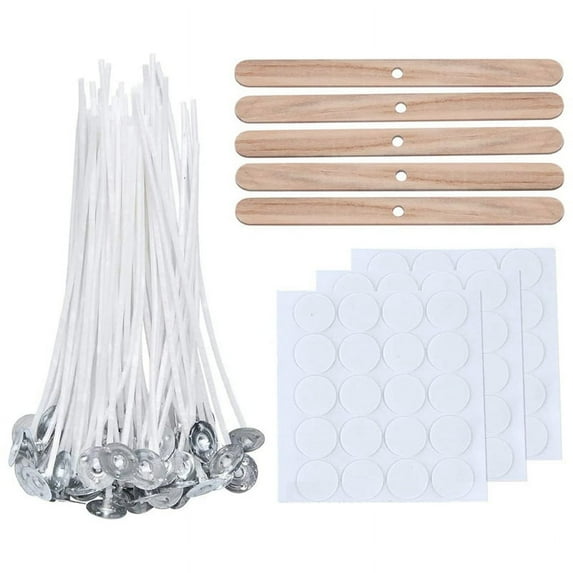 20CM Bulk Candle Wicks 100Pcs with Wick Stickers &