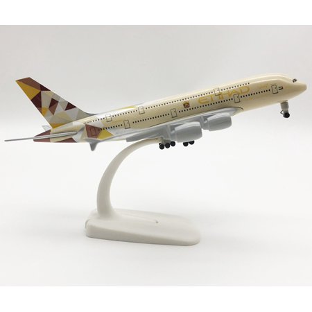 ?20CM Etihad Airways A380 Airplane Model Aircraft With Wheels Landing Gears AGES 14+