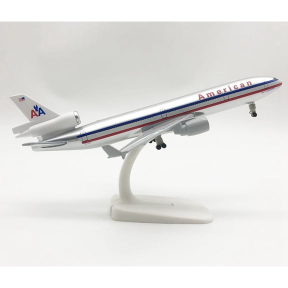 20CM USA WORLD Cargo MD-11 Airplane Model Aircraft With Wheels Landing Gears AGES 14+