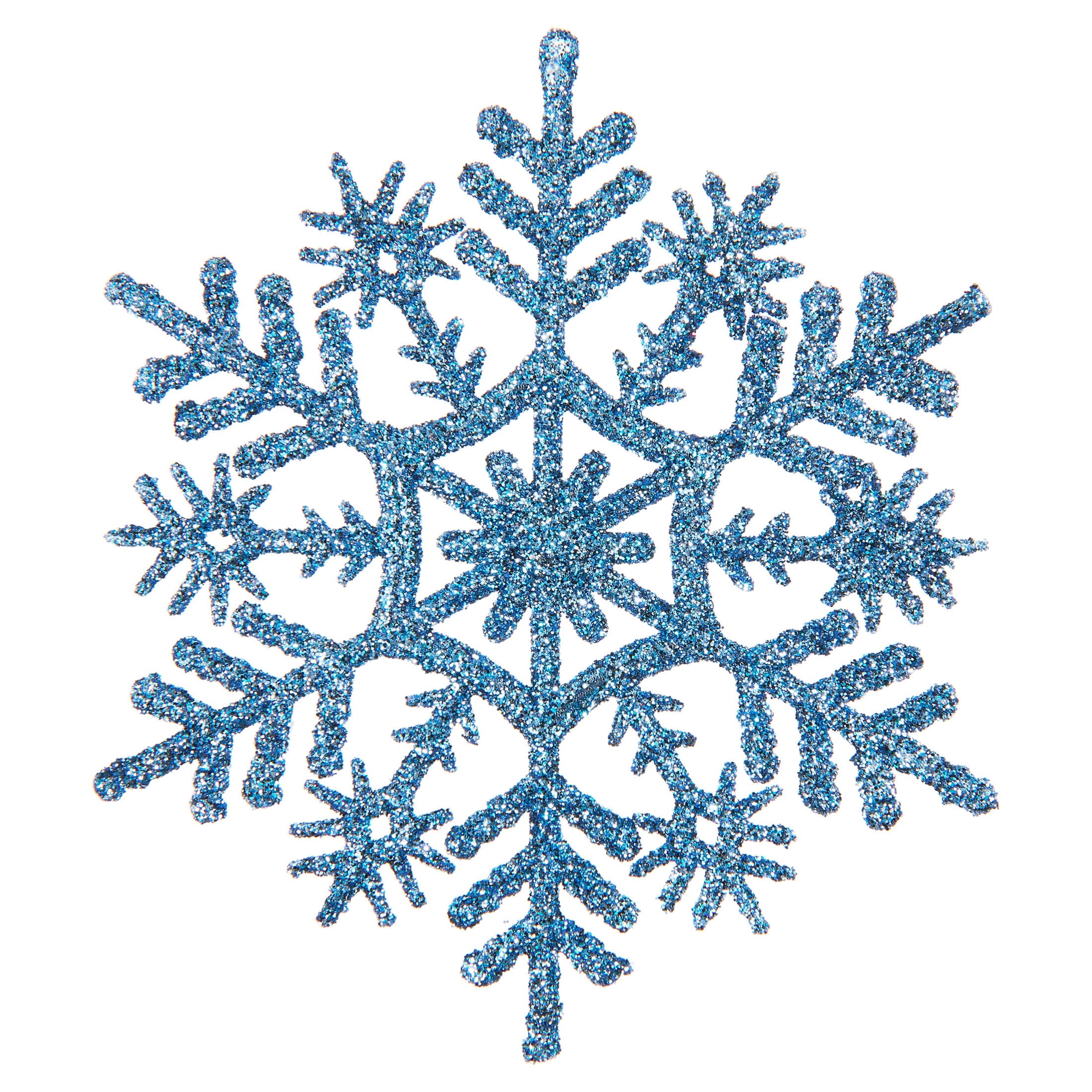 20-Count Light Blue Glitter Snowflake Christmas Ornaments, 3.9", by Holiday Time