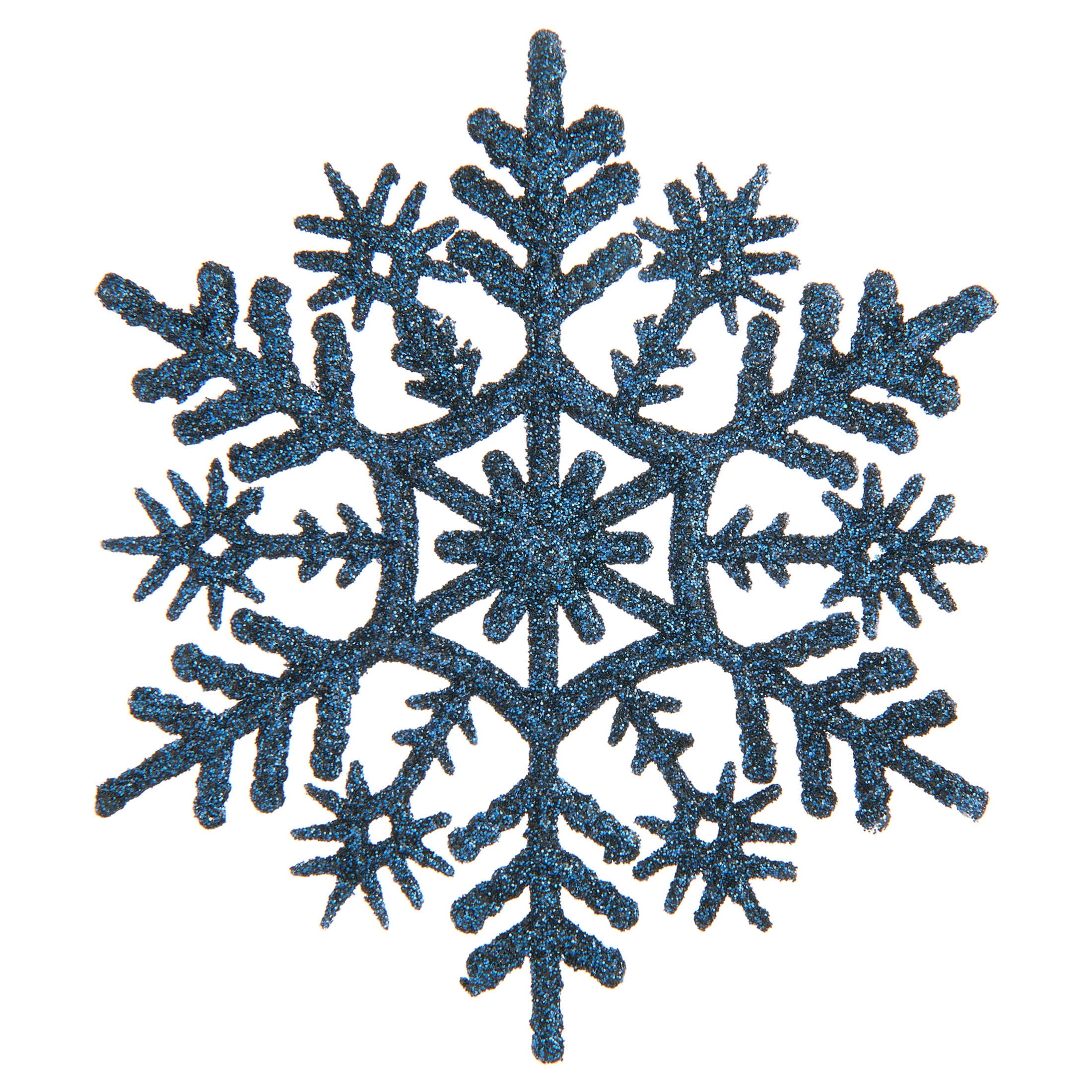 20-Count Navy Blue Glitter Snowflake Christmas Ornaments, 3.9", by Holiday Time