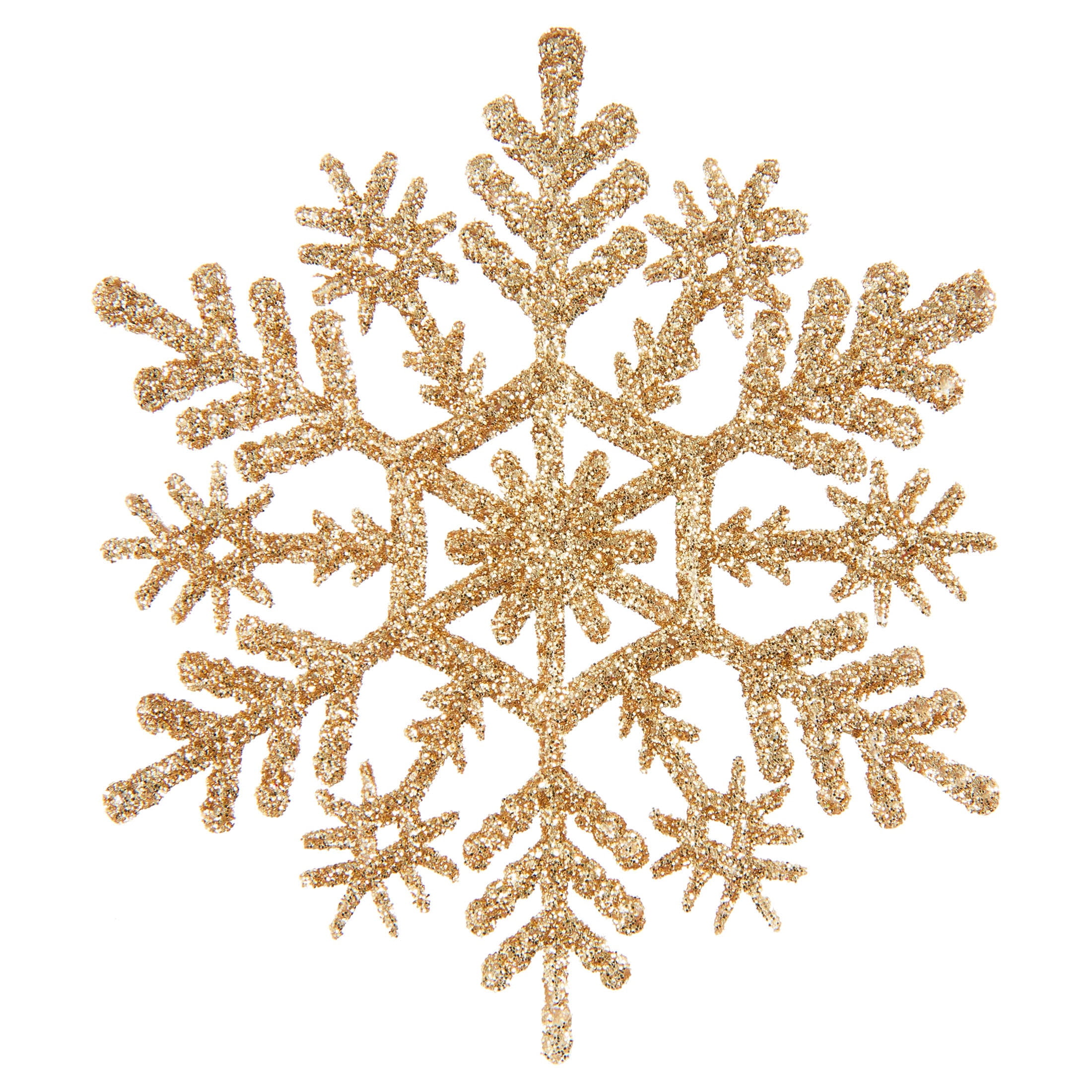 20-Count Gold Glitter Snowflake Christmas Ornaments, 3.9", by Holiday Time