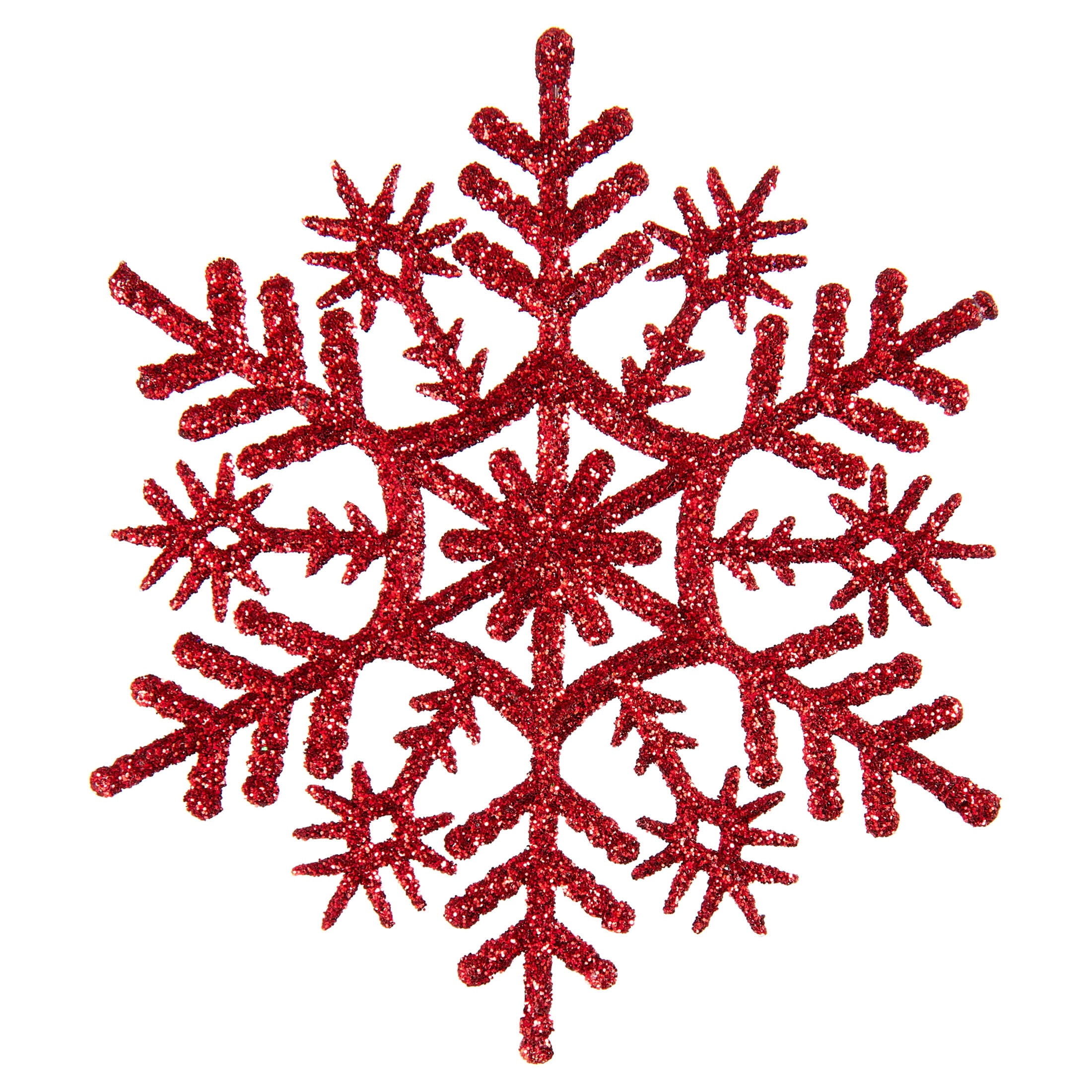 20-Count Red Glitter Snowflake Christmas Ornaments, 3.9", by Holiday Time