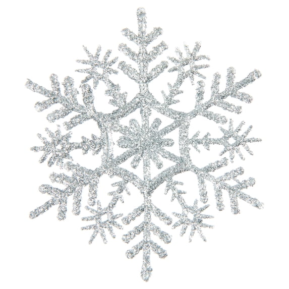 20-Count Silver Glitter Snowflake Christmas Ornaments, 3.9", by Holiday Time