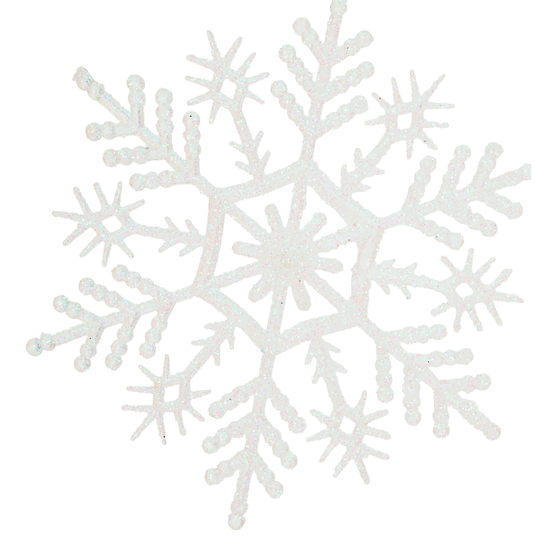 20-Count White Glitter Snowflake Christmas Ornaments, 3.9", by Holiday Time