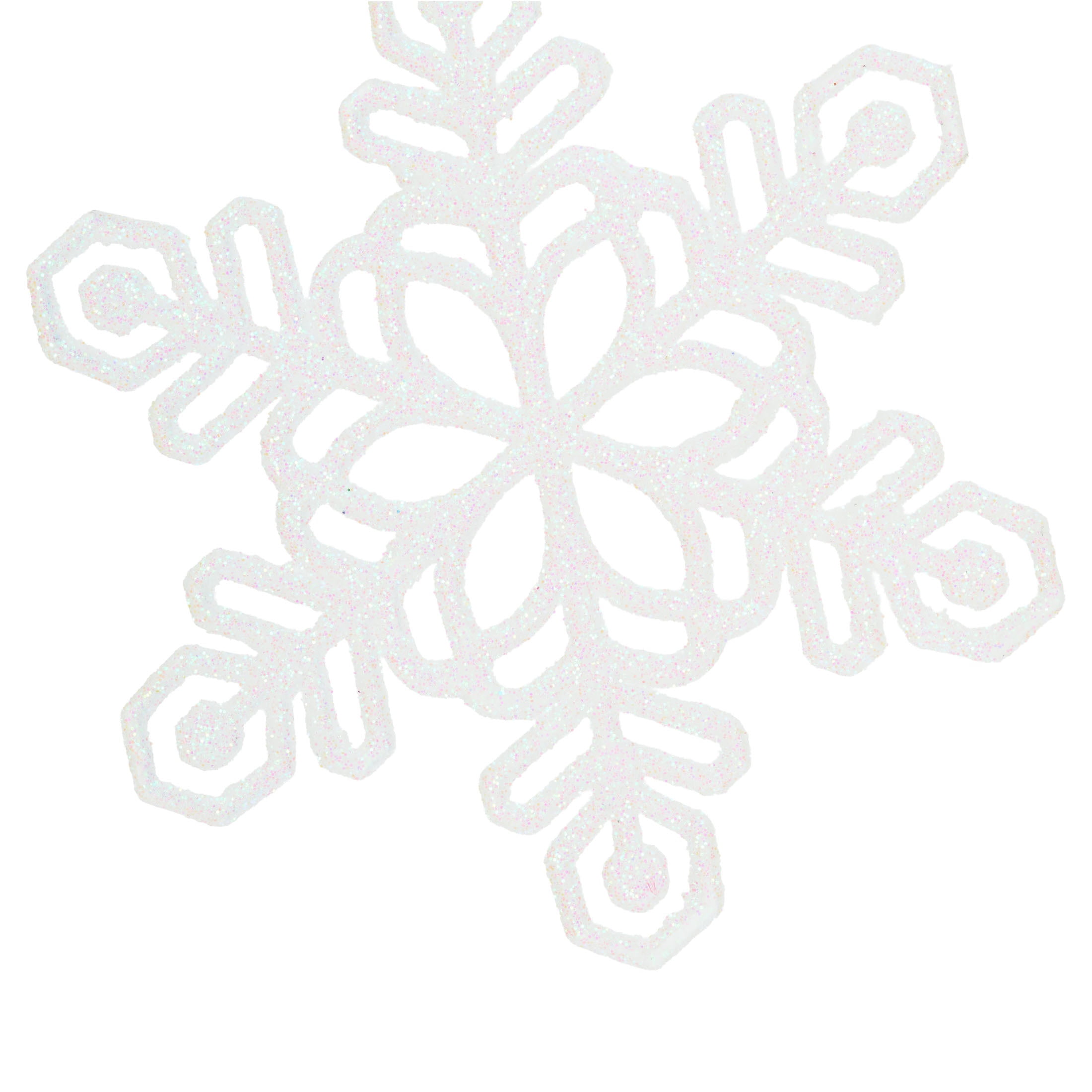 20-Count White Glitter Snowflake Christmas Ornaments, 3.9", by Holiday Time
