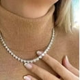thumbnail image 1 of 20Ct Heart Cut Simulated Diamond Women's Tennis Necklace 14K White Gold Plated 18"inch, 1 of 4