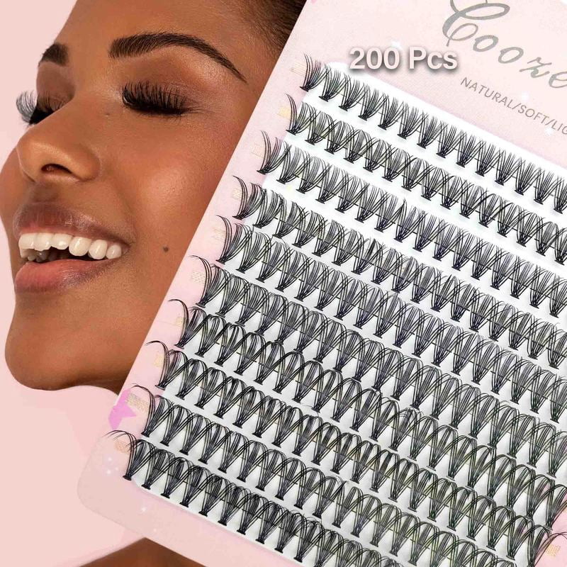 20D DIY Eyelash Extension, Natural Look, Dense Look Faux Eyelash Clusters for Different Make-up Styles , Suitable for Girls