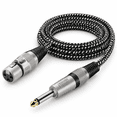 20FT 1/4 Inch TS to XLR Female Audio Cable, 20FT, Nylon Braided, Pure ...