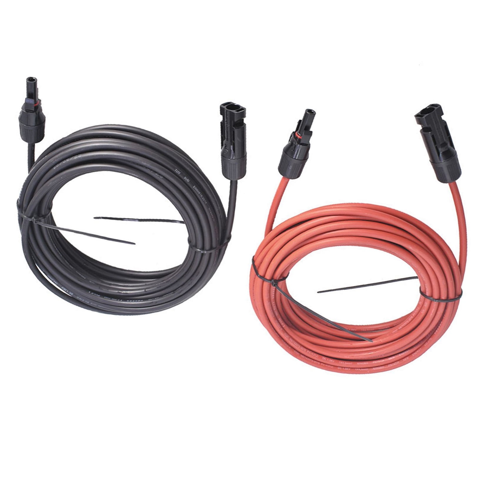 20FT 12AWG Male and Female Connectors Solar Panel Extension Cable, Black and Red Solar Extension Cable