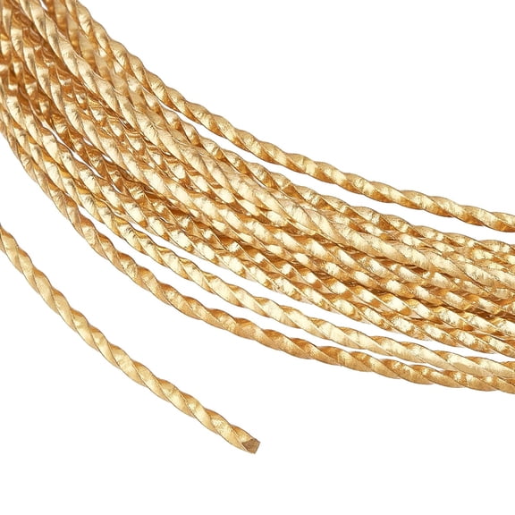20FT 17 Gauge Golden Craft Brass Wire 1.2mm Thick Round Jewelry Twisted Copper Wire for Beading Ring Making and Other Jewelry Crafts DIY Raw(Unplated)