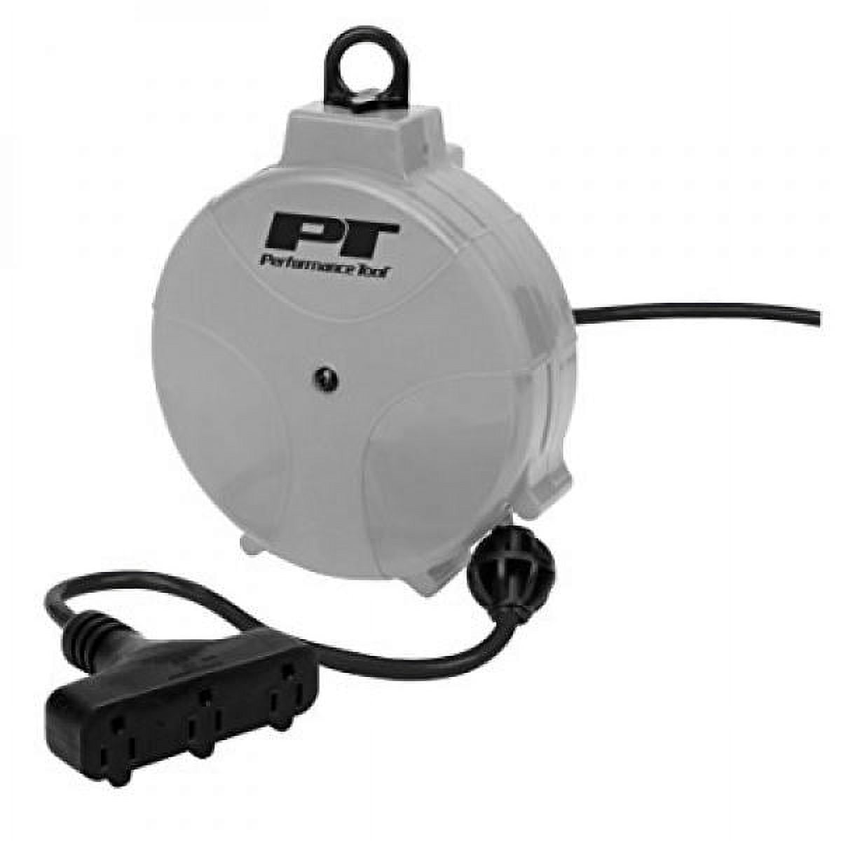Gray 20' Retractable Cord Reel with Auto-Rewind