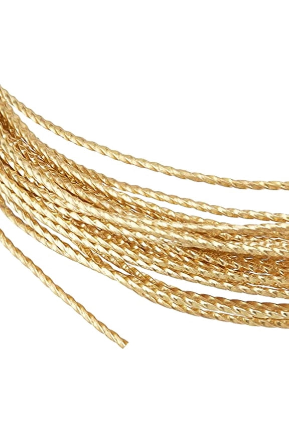 20FT 20 Gauge Textured Brass Wire 0.8mm Thick Brass Tarnish Resistant Wire for Beading Ring Making and Other Jewelry Crafts