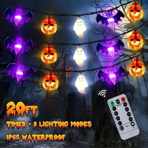 20FT 30LED Halloween String Lights Pumpkin Ghost Lantern LED String Light Decor