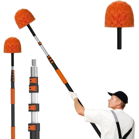 20FT Cobweb Duster with Extension Pole, Spider Web Brush for Cleaning Extendable, Professional Ceiling and Corner Dusters for Outdoor Indoor Use