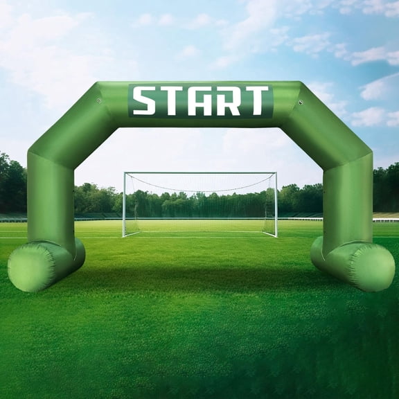 20FT Dark Green Inflatable Arch Start Line &Finish Line Inflatable Arch with Powerful Blower Outdoor Hexagon Inflatable Archway for 5K Race Marathon  School Sports  Advertising & Commerce Event