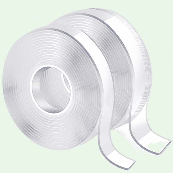 20FT Heavy Duty Double Sided Adhesive Tape, Clear Strips, Removable Poster Tape