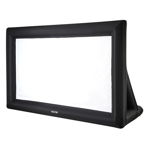 20FT Inflatable Movie Screen  Outdoor Projector Screen with 250W Air Blower, Heavy Duty Oxford Fabric  Portable Blow Up Screen for Backyard, Home Theater & Parties (Includes Stakes & Carry Bag)