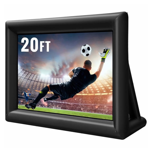 20FT Inflatable Movie Screen Projector Screen Outdoor, 240inch Blow Up Screen with 350W Air Blower, Oxford Fabric for Backyard Home Theater Parties