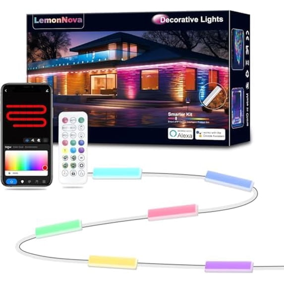 20FT LED Storefront Lights for Business – DIY 16M Color Waterproof Window Light with Remote & App Control, 44 Modes Changing and Timer LED Strip Lights for Restaurants, Bars, Cafes, Stores, Windows