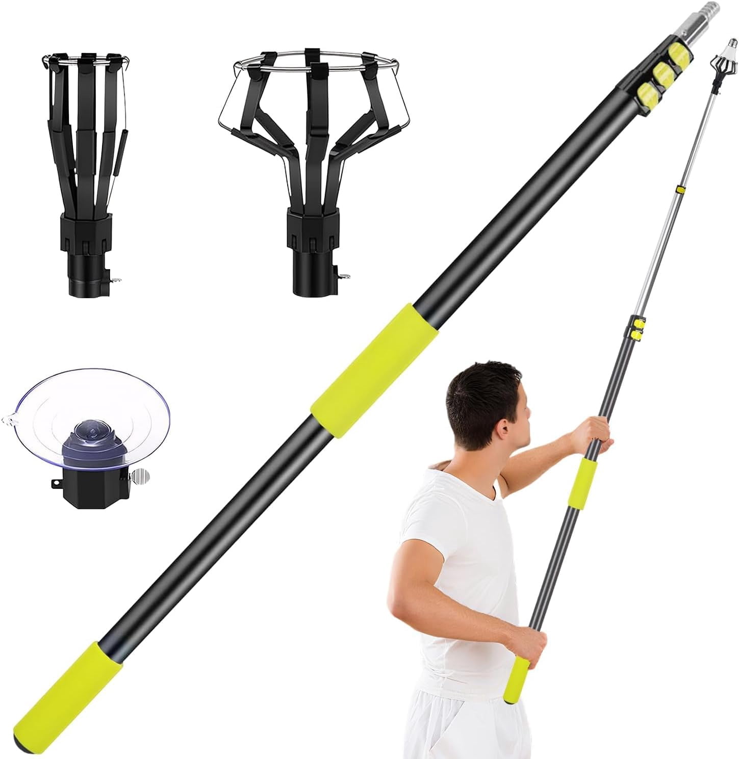 Social Tools Extension 20FT Light Bulb Changer for High Ceilings with 4-12FT Telescopic ...