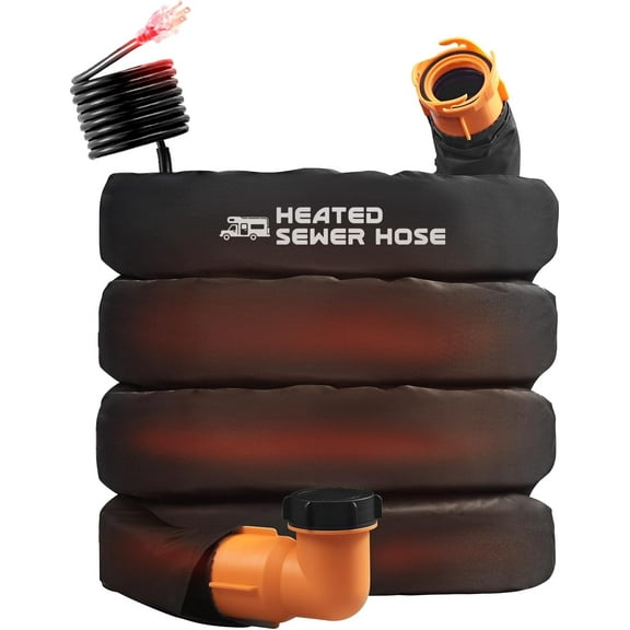 20FT Sewer Hose with Heated Sleeve Avoid Freezing at -45F, Blue Rv Sewer Hose kit Sewer Hose for Rv Camper/Rv Accessories