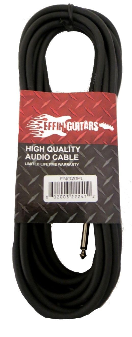 20FT Straight / Angled 1/4" Deluxe Instrument Cable Jack Effin Guitars